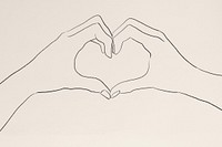 Heart hand gesture psd illustration