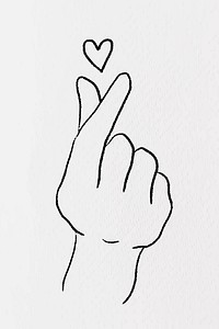 Mini heart hand sign vector illustration