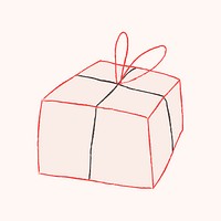 Valentine gift box vector doodle design element