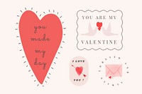 Valentine badges psd social media set