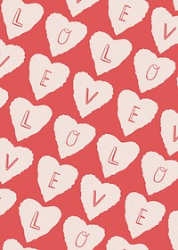 Cute heart pattern vector for social media banner