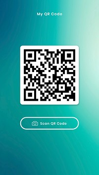 My QR code screen vector digital payment template for smartphone