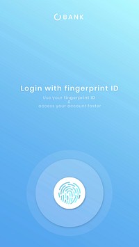 Fingerprint scan login vector smartphone screen template