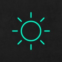 Neon sun icon vector UI for weather forecast 