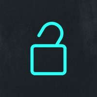 Neon blue padlock vector icon user interface