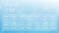 Weather forecast widget vector illustration desktop screen