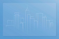 City skyline construction technology vector sketch