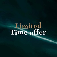 Aesthetic ocean wave template vector limited time offer text