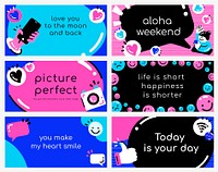 Social media quote template vector in colorful style