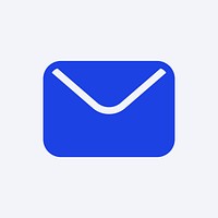 Email social media icon vector in blue flat simple style