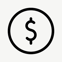 Currency outlined icon vector for social media app