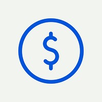 Currency social media icon vector in blue minimal line
