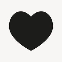 Heart filled icon psd black for social media app