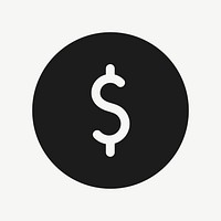 Currency filled icon vector black for social media app