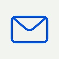 Email social media icon psd in blue minimal line