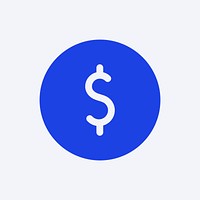 Currency social media icon vector in blue flat style