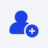 Add friend blue icon vector for social media app flat style