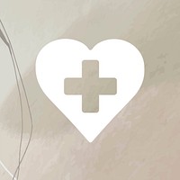 Health tracking app icon vector heart cross illustration for mobile phone