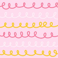 Doodle background vector in cute pastel pattern