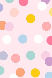 Cute background vector with polka dot pattern