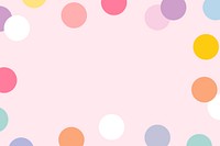 Pastel polka dot frame vector in cute pastel pattern