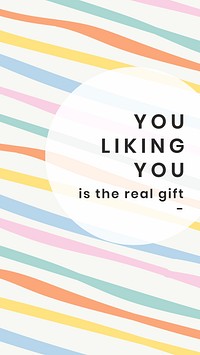 Editable cute template vector for social media story with you liking you is the real gift