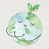 Peaceful world vector design element with green environment
