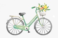 Bicycle delivering flowers vector design element