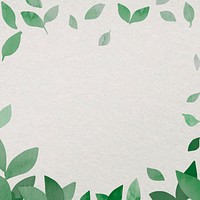 Leaf frame vector in watercolor green