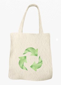 Tote bag recycle symbol vector design element