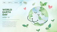 Editable environment presentation template vector with world environment day text in watercolor
