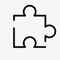 Jigsaw icon vector business solution symbol