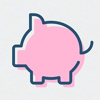 Piggy bank line icon vector savings symbol