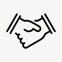 Handshake business icon vector minimal line