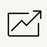 Growth graph finance icon vector