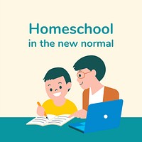 Homeschool editable template vector online education