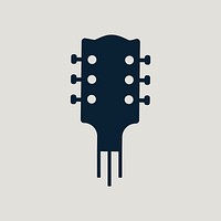 Editable guitar icon vector minimal design