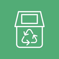 Recycling bin icon vector for business in simple line