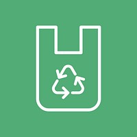 Recyclable bag icon vector for business in simple line