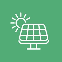 Solar panel icon vector renewable energy campaign in simple line