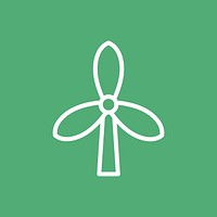 Wind turbine icon vector for business in simple line