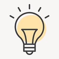 Light bulb icon psd for business in simple line