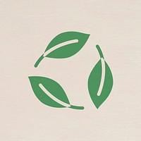 Recycling leaf icon vector earth day symbol in flat graphic