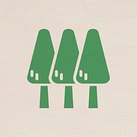 Trees icon for business in flat graphic