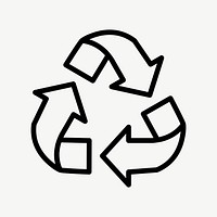 Recycling icon vector earth day symbol in simple line