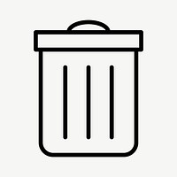 Trash can icon vector for business in simple line