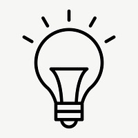 Light bulb icon vector for business in simple line