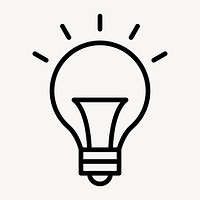 Light bulb icon psd for business in simple line
