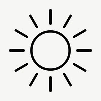 Sun icon vector for business in simple line