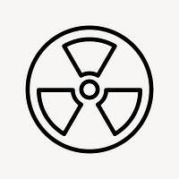 Radiation hazard symbol icon psd in simple line